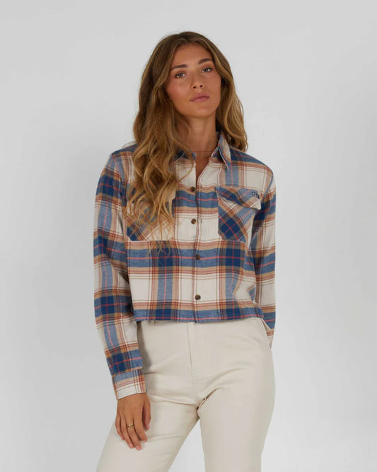 STAY GOLDEN CROP FLANNEL